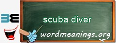 WordMeaning blackboard for scuba diver